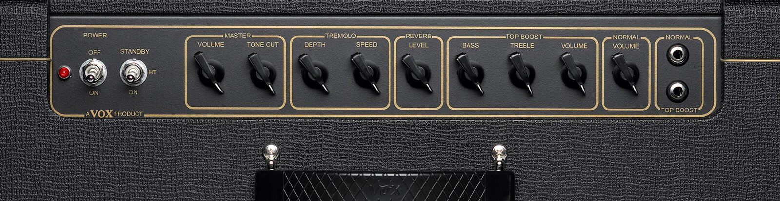 closeup of controls on VOX AC15C1