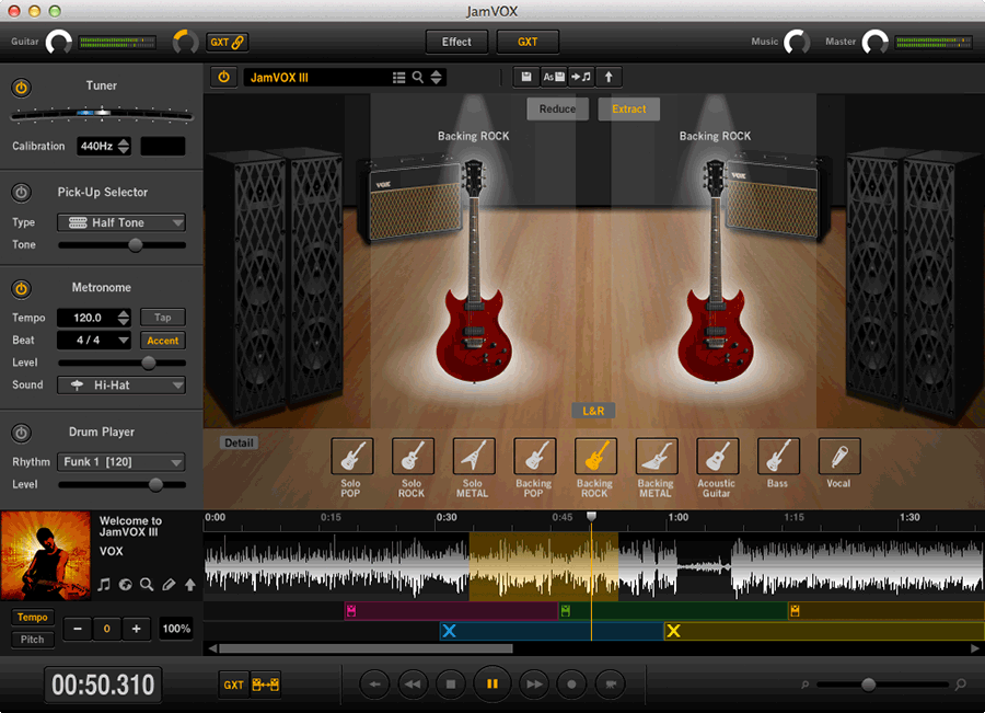screenshot of JamVOX Software in use