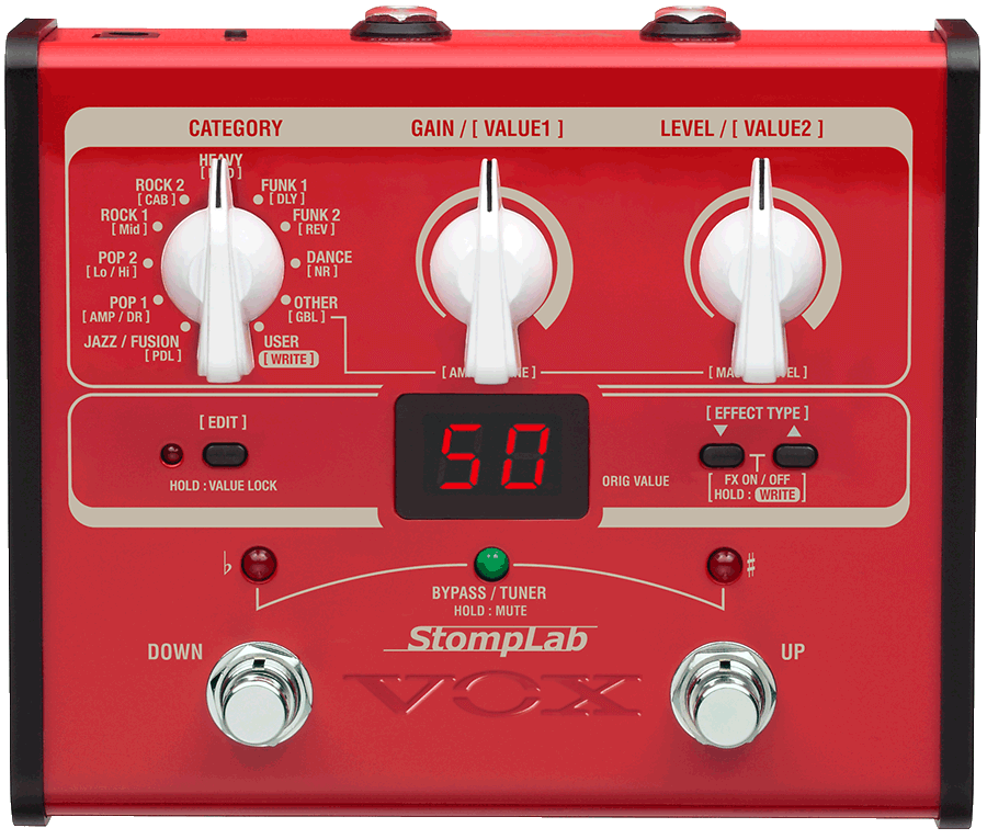 red VOX Stomplab multi -effect pedal
